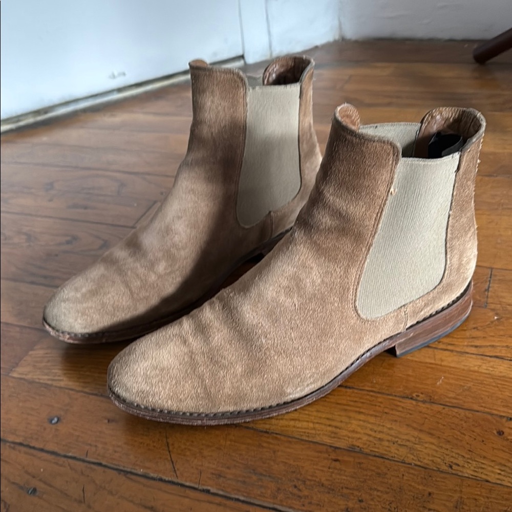 Thursday Boot Company Tan Cream Suede Chelsea Boots